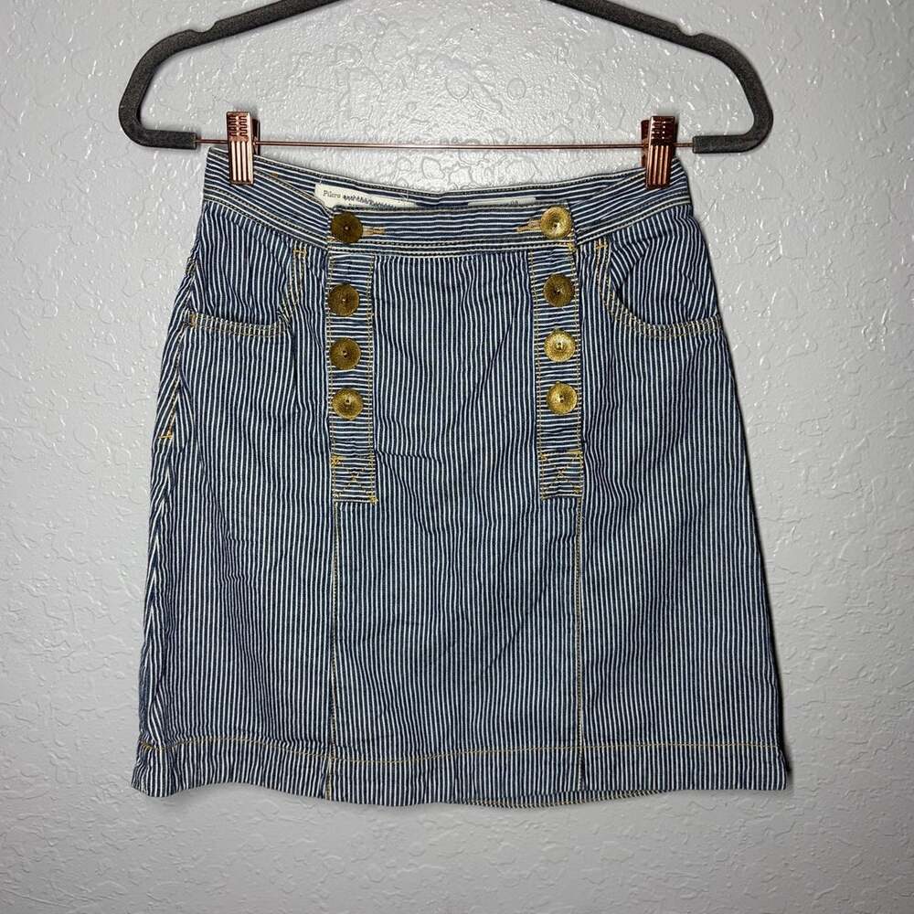 Anthropologie Pilcro and the Letterpress Striped Denim Skirt Sz 4